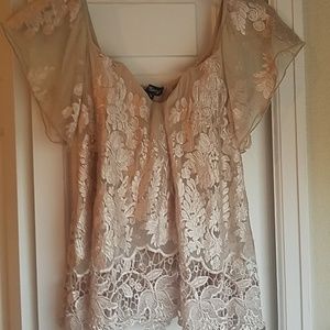 SKY Lace off shoulder crop top